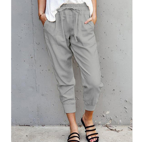 Damen Jogginghose mit elastischem Bund, Tunnelzug und Beinbündchen Shop Nory