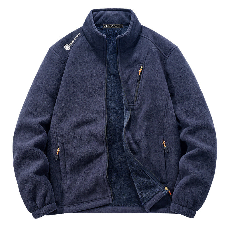 Herren Thermo‑Fleecejacke mit Sherpa‑Innenfutter, Stehkragen und Reißverschlusstaschen Shop Nory
