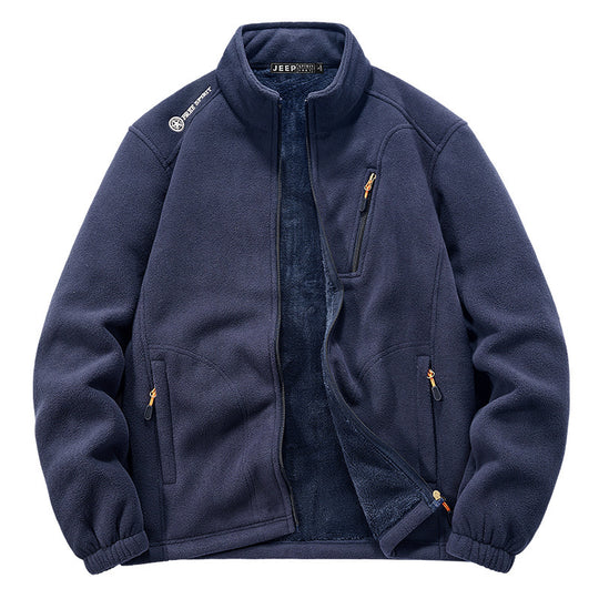 Herren Thermo‑Fleecejacke mit Sherpa‑Innenfutter, Stehkragen und Reißverschlusstaschen Shop Nory