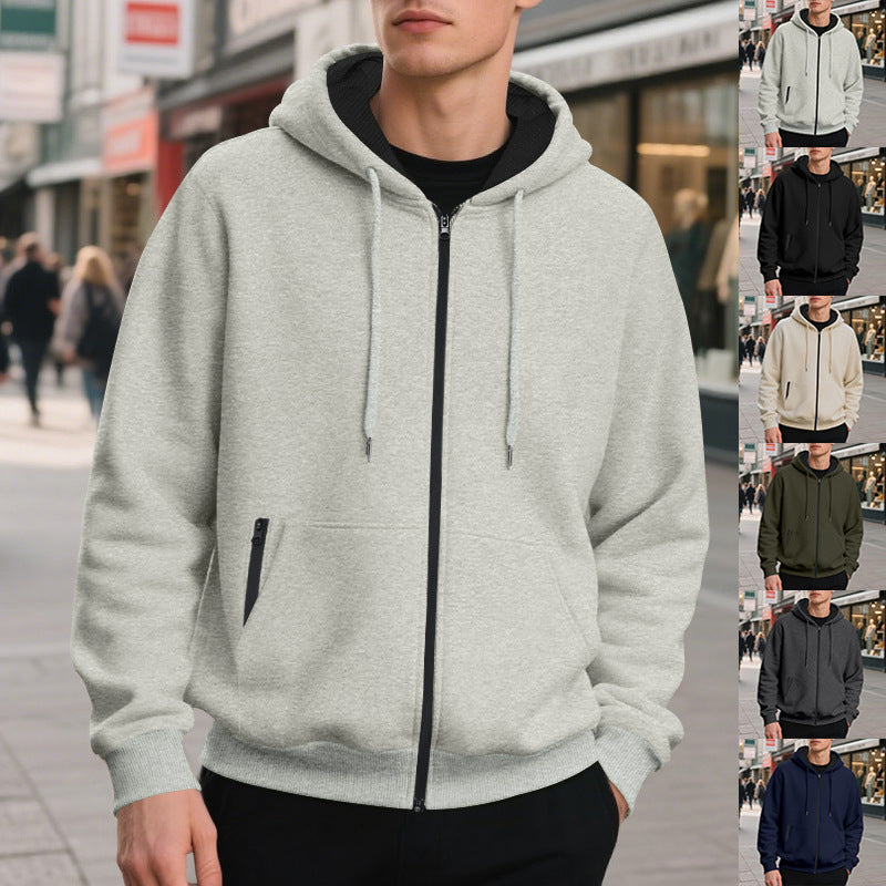 Herren Zip-Hoodie mit praktischen Taschen und atmungsaktiver Fleece-Innenausstattung