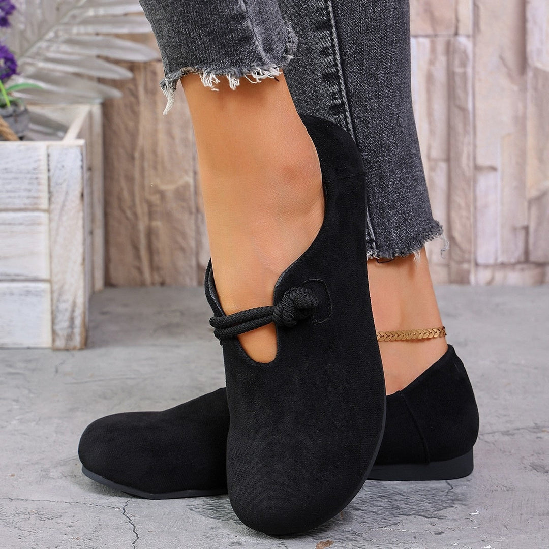 Damen bequeme und elegante Slipper mit modischen Schnürdetails