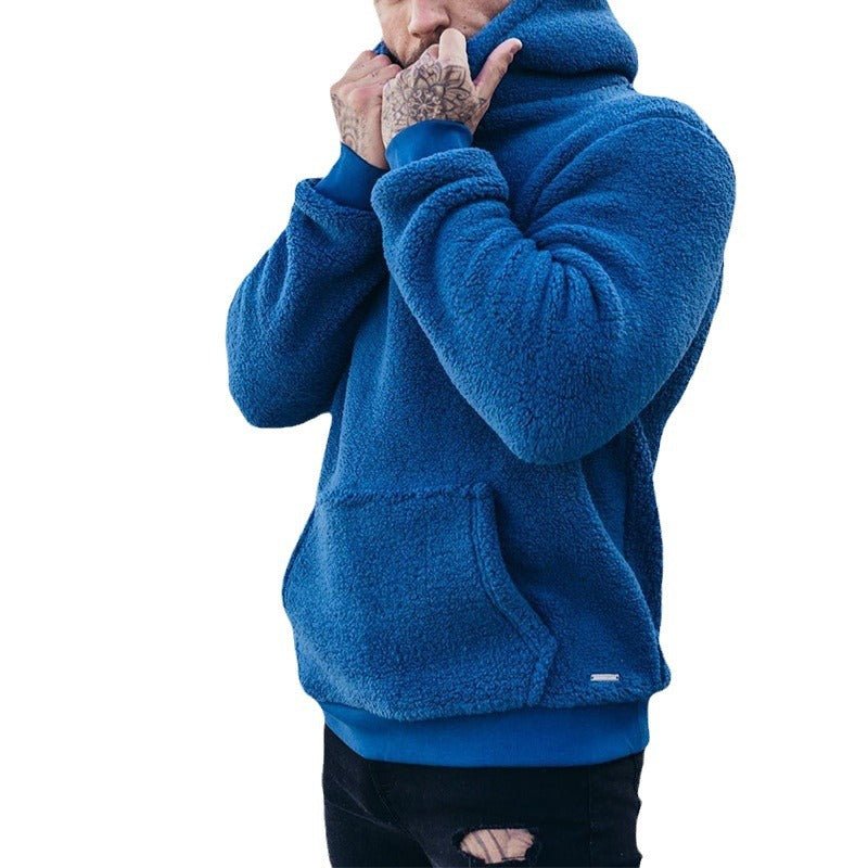 Herren nan sportiver Teddyfleece-Hoodie mit schmaler Passform und Kängurutasche Shop Nory