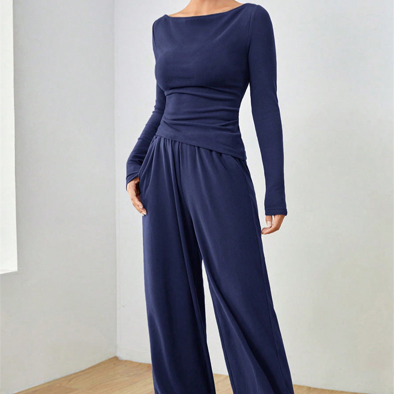 Damen Lässiges Oberteil und weite Hose Set