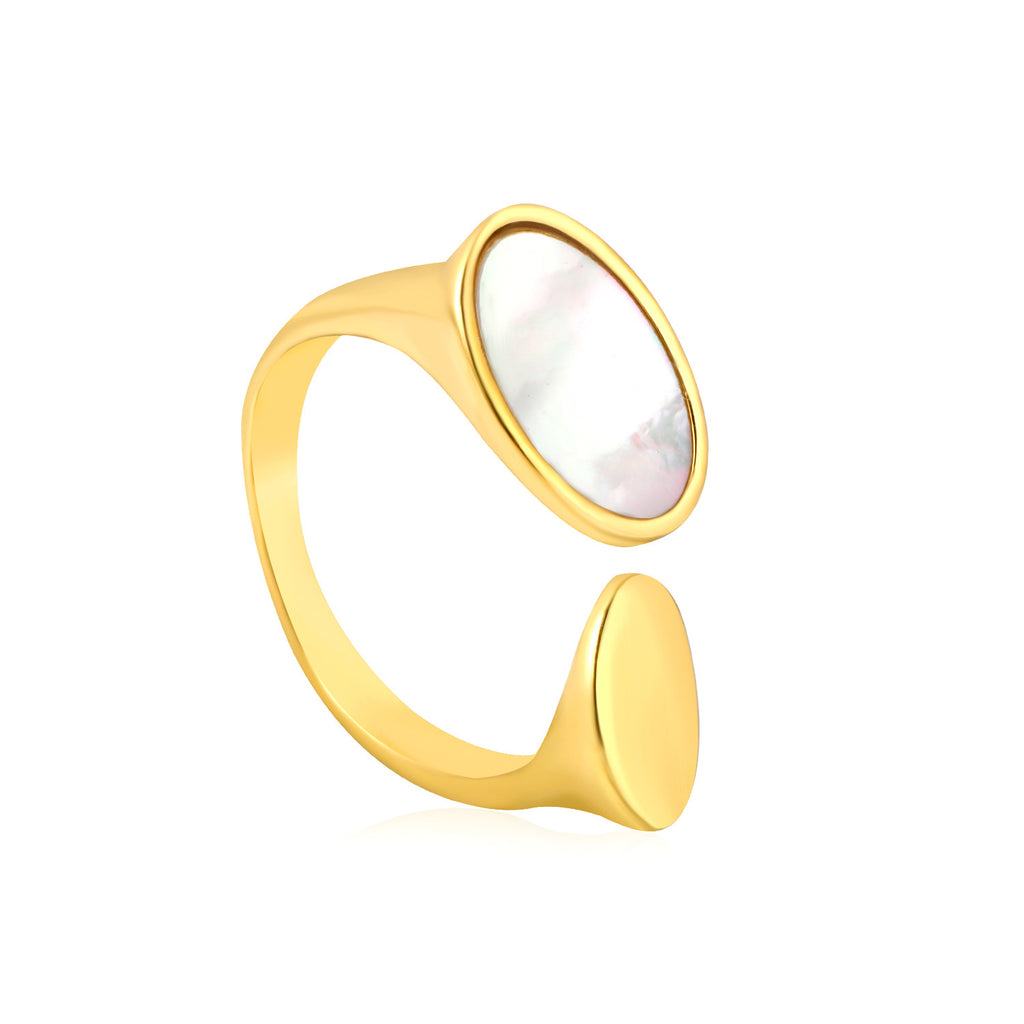 Damen modischer Ring mit verstellbarem Design und elegantem Perlenakzent Shop Nory