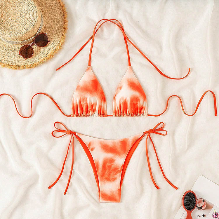 Damen Triangel-Bikini-Set mit elegantem Schnürdetail