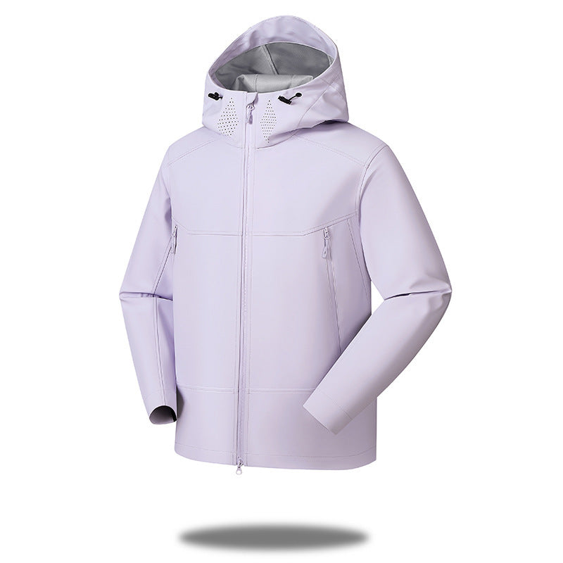Damen Wasserdichte Softshell-Outdoorjacke mit minimalistischer Silhouette und Belüftungsperforation am Kragen Shop Nory