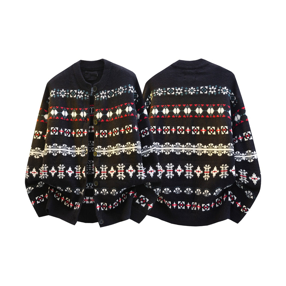 Damen Norwegermuster Strickcardigan mit Knopfleiste und Oversize-Schnitt Shop Nory