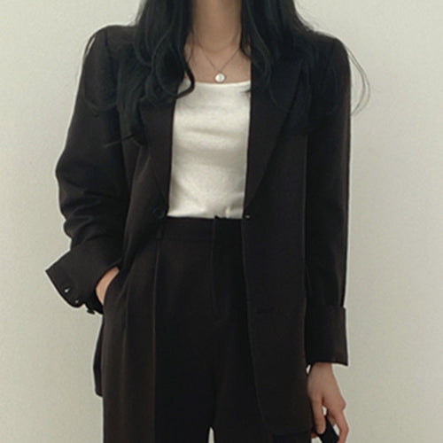 Damen elegantes Blazer-Set mit weitem Schnitt