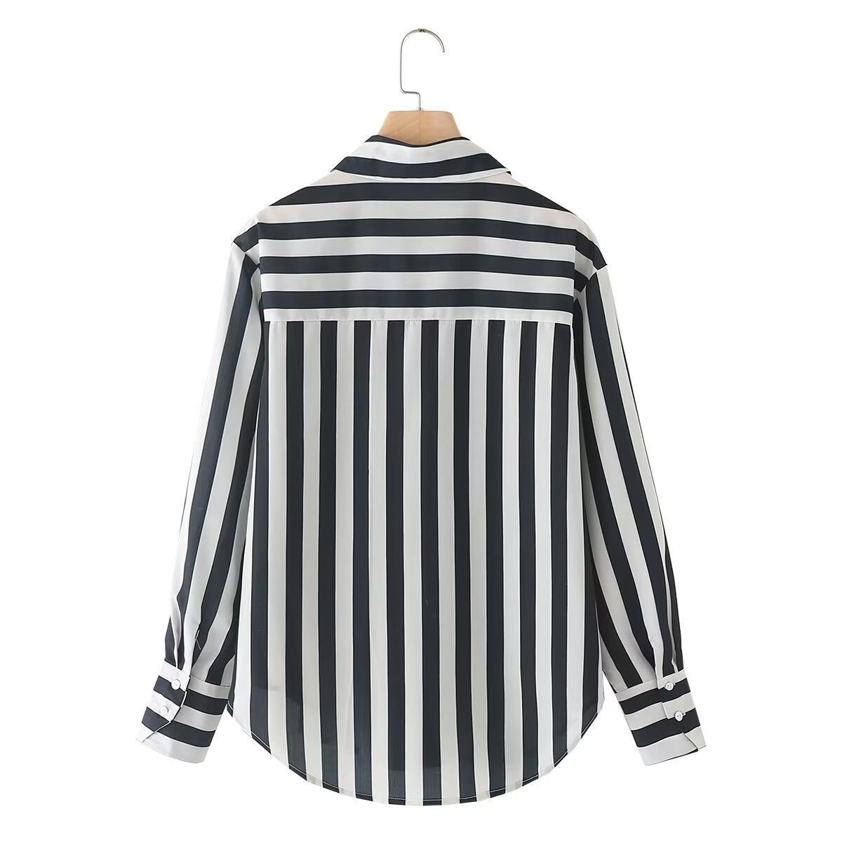 Damen elegante Bluse mit modernem Streifenmuster und klassischem Kragen