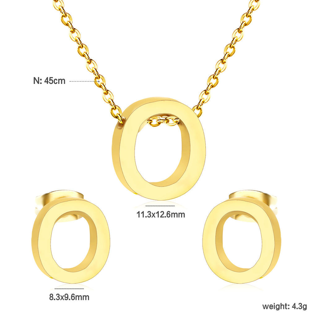 Damen Schmuckset mit K-Anhänger und passenden Ohrsteckern Shop Nory
