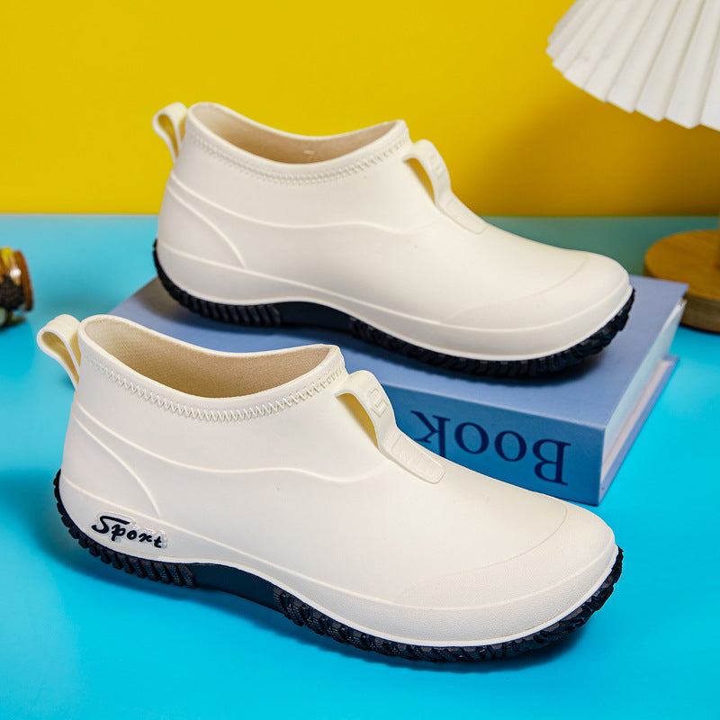 Damen Kurzschaftige wasserdichte Slip‑On Gummistiefelette mit Neoprenkragen und profiliertem Anti‑Rutsch‑Laufsohlen‑Design Shop Nory