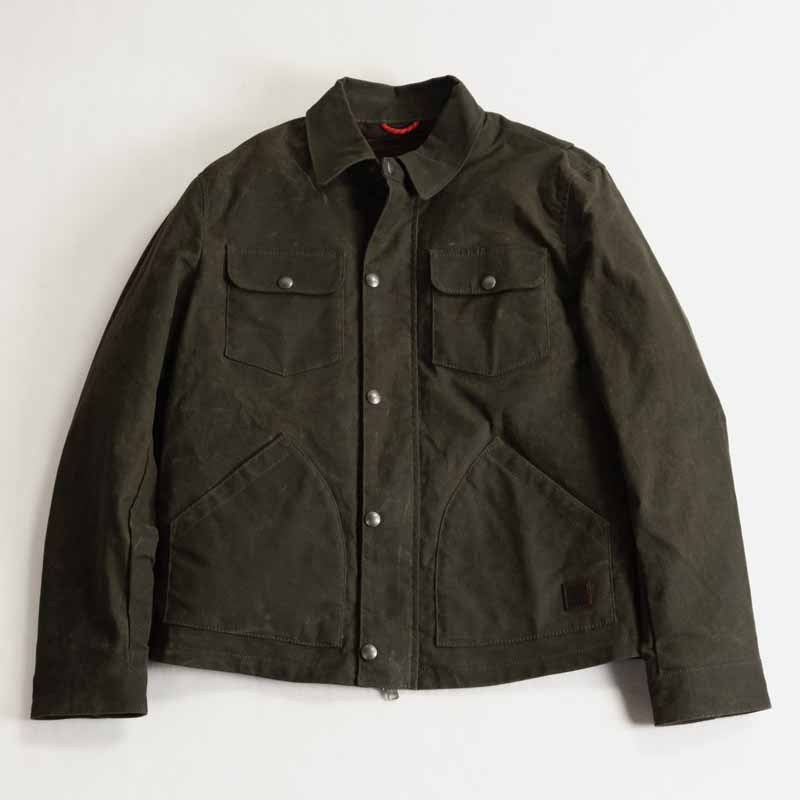 Herren Gewachste Canvas-Arbeiterjacke mit Klappentaschen und Druckknopfverschluss Shop Nory