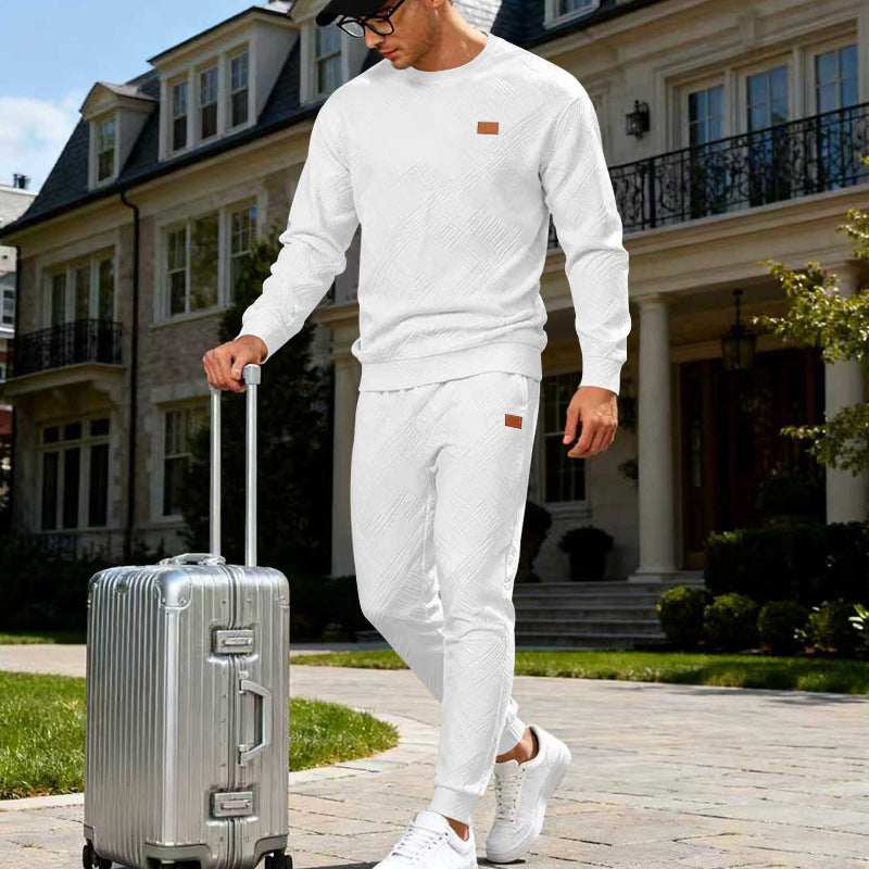 Herren Feinstrukturiertes Lounge-Set mit Rundhals-Pullover & schmaler Jogginghose Shop Nory