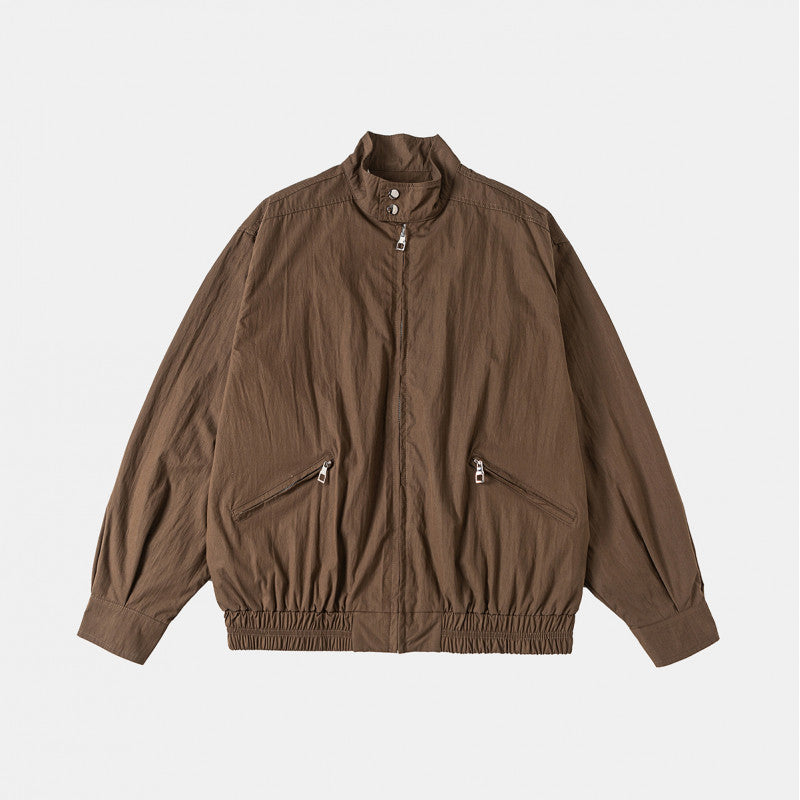 Herren Leichte Harrington-Jacke mit Stehkragen elastischem Saum und schrägen Reißverschlusstaschen Shop Nory