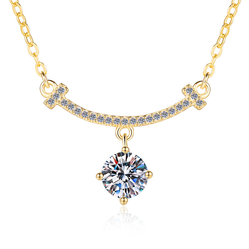 Damen elegante Halskette mit funkelndem Kristallanhänger Shop Nory