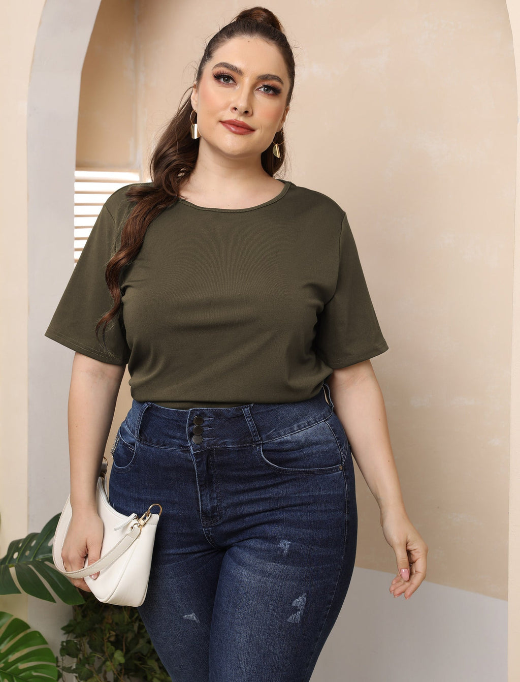 Damen modisches Basic T-Shirt