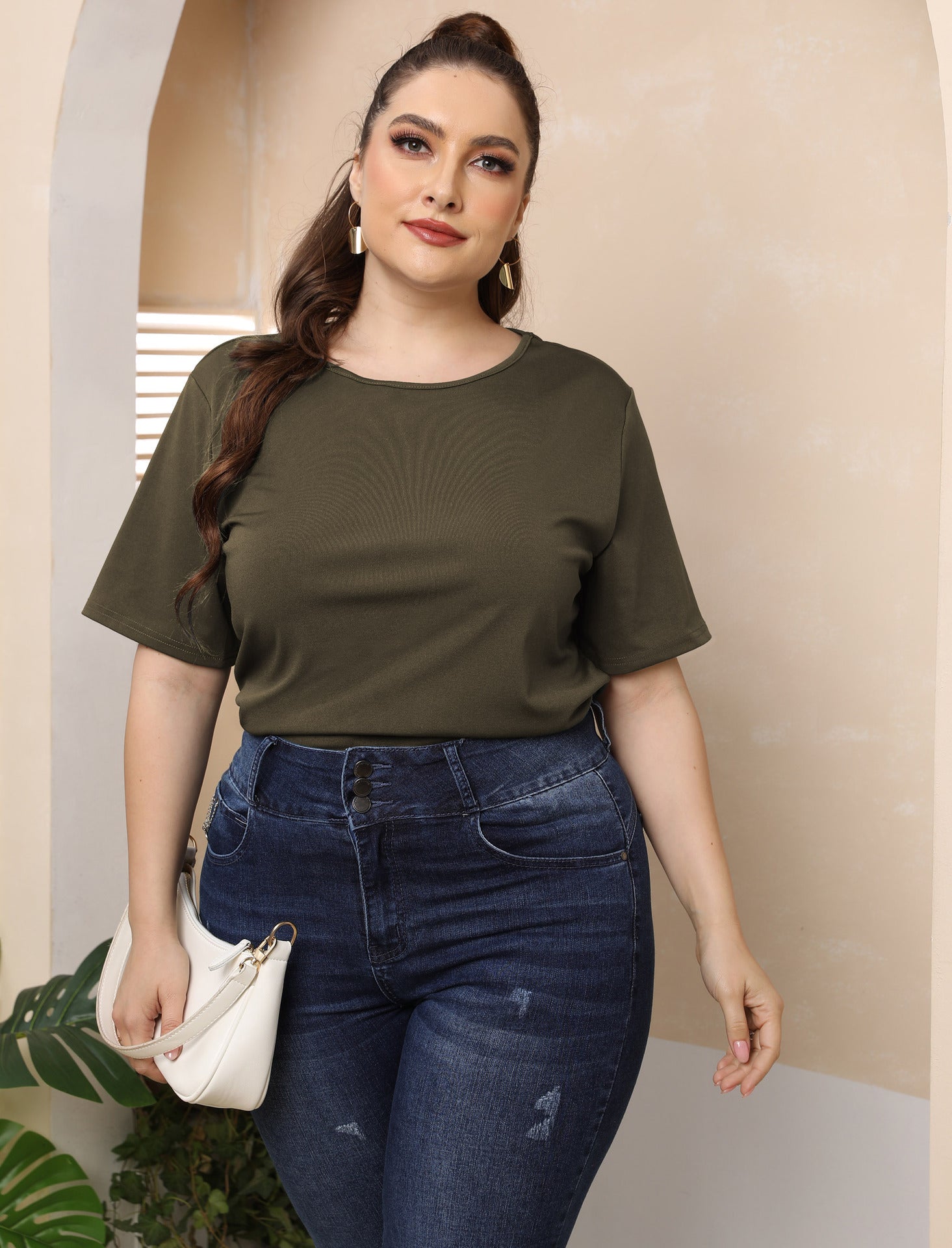 Damen modisches Basic T-Shirt