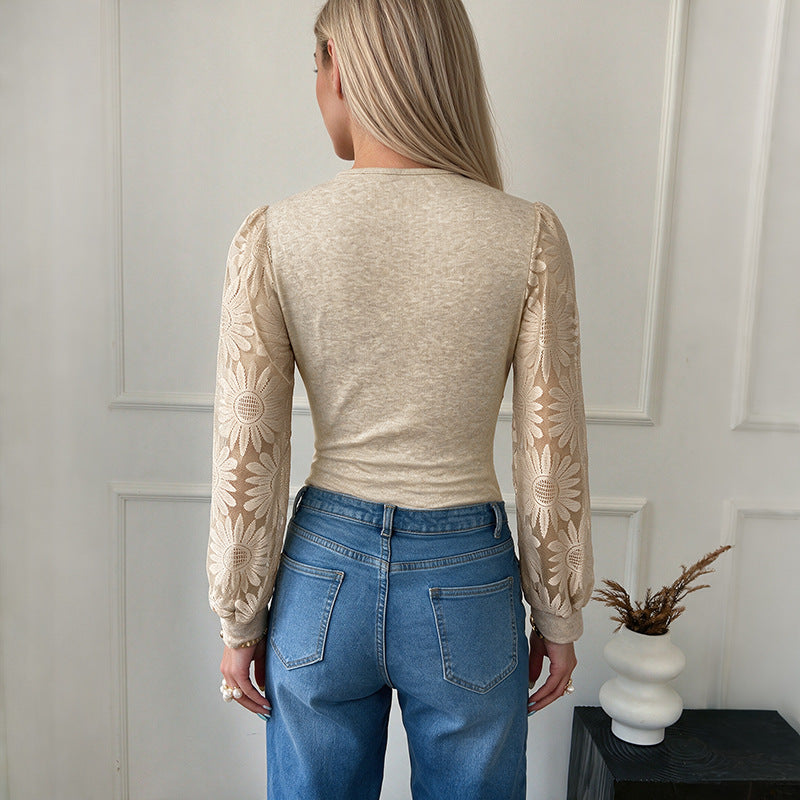 Damen Eleganter Body mit Spitzendetails Shop Nory