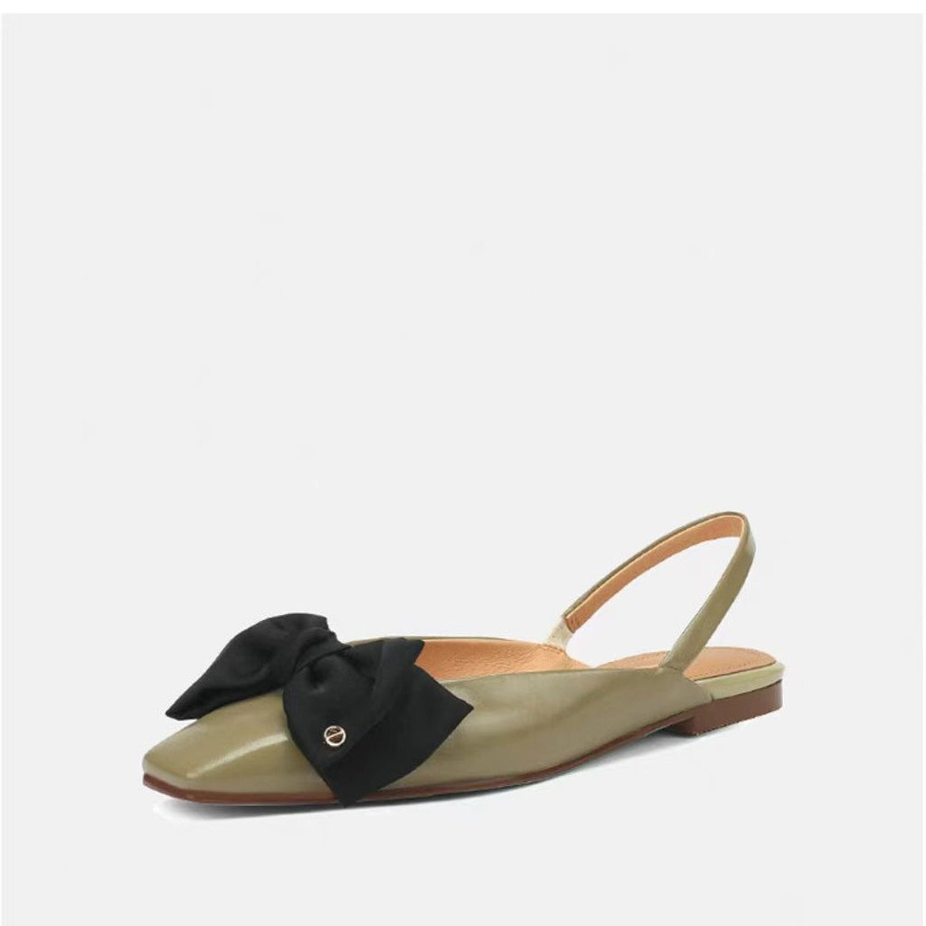 Damen Slingback-Ballerinas mit dekorativem Schleifenakzent Shopnory