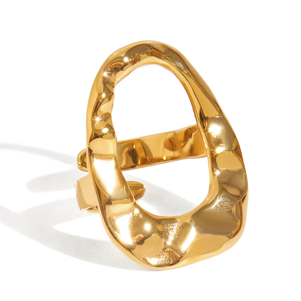 Damen Offener Ring mit kunstvollem Design aus hypoallergenem Edelstahl Shop Nory