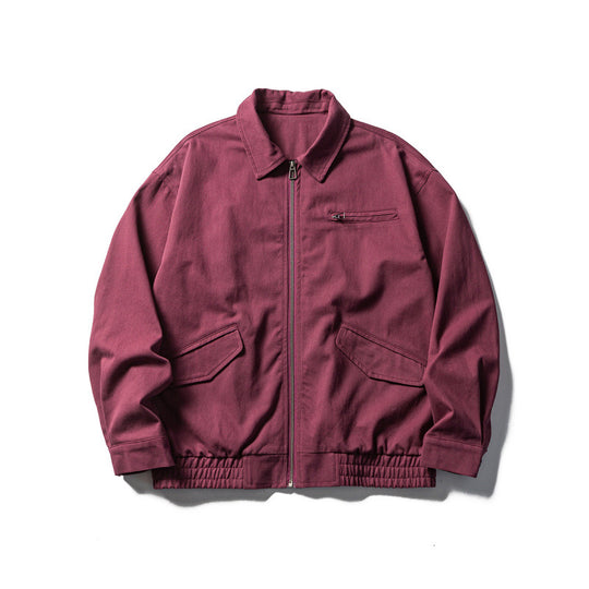 Herren Oversize-Workerjacke mit durchgehendem Reißverschluss, Brustreißverschluss und elastischem Saumbund Shop Nory