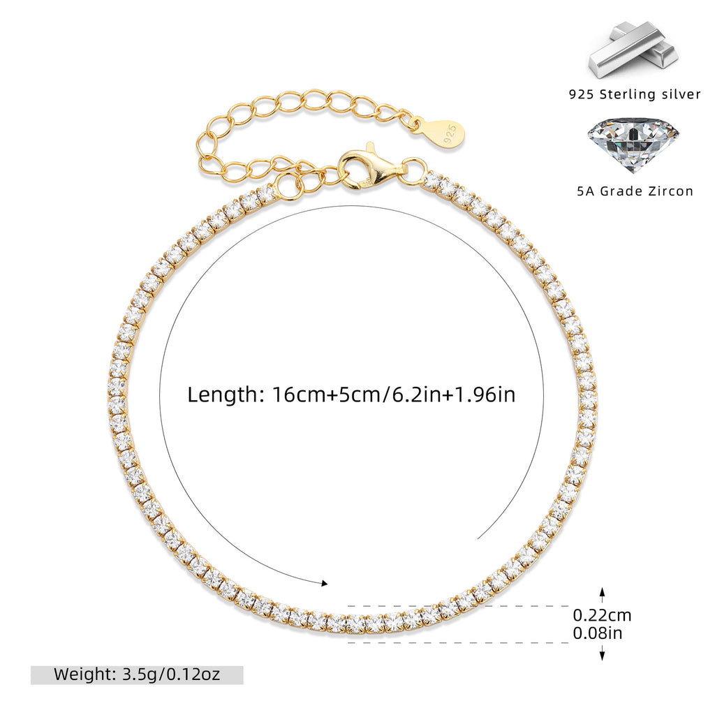 Damen Armband mit funkelnden Zirkonsteinen und edlem 925 Sterling Silber Shop Nory
