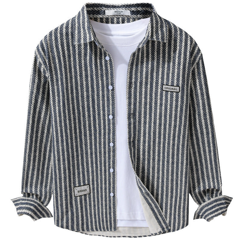 Herren Texturiertes Hemdjacken-Overshirt mit diagonaler Fischgrät-Struktur Shop Nory