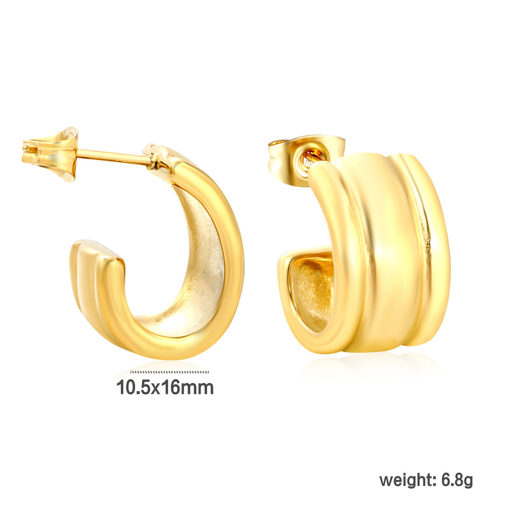Damen Hängende Ohrstecker mit eleganten runden Plättchen aus hochwertigem Edelstahl Shop Nory