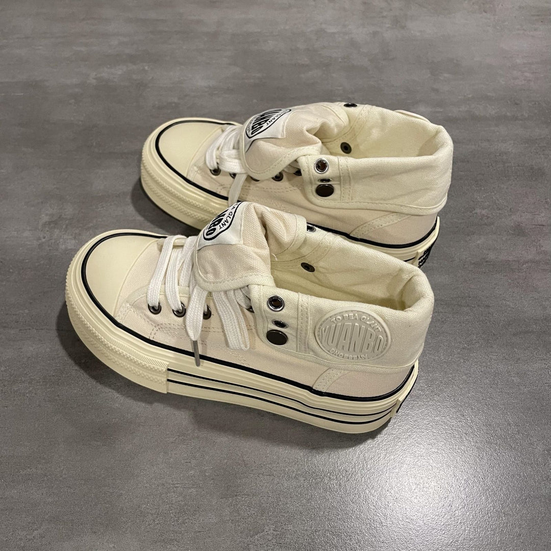 Damen Hochgeschnittene Canvas-Plateausneaker mit markanter Gummiplattform Shop Nory