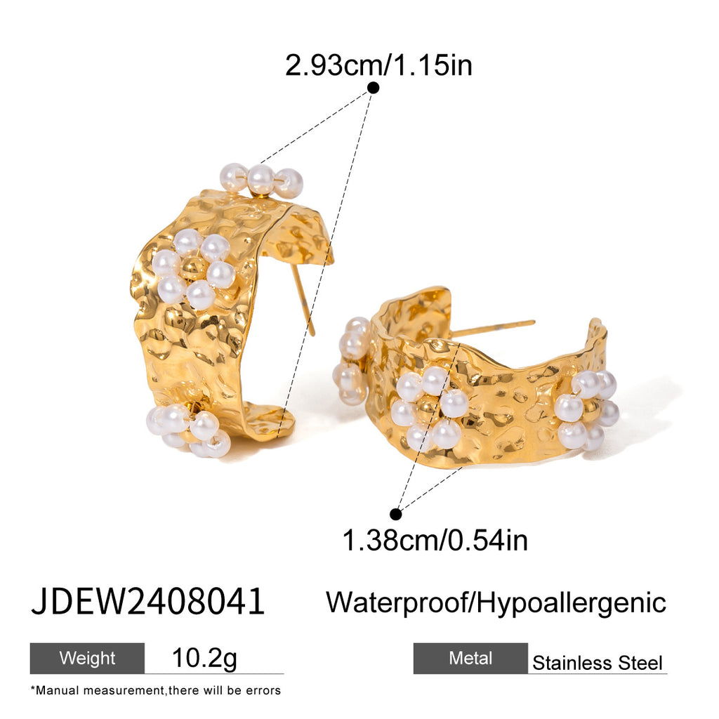 Damen Creolen mit extravagantem Perlendesign Shop Nory