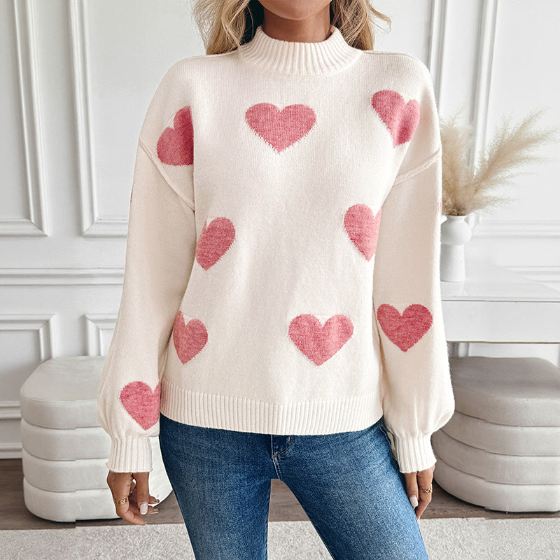 Damen Pullover mit Herzmotiv Shop Nory