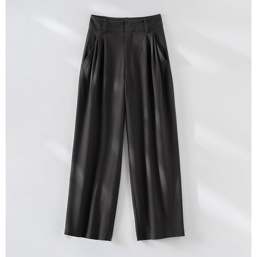 Damen Hochtaillierte Palazzo-Stoffhose mit Bundfalten, Eingrifftaschen und klarer Bügelfalte Shop Nory
