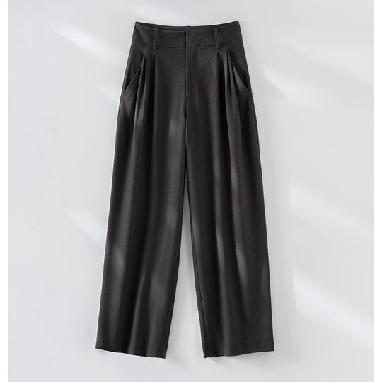 Damen Hochgeschnittene Bügelfalten-Hose mit weitem Bein, Bundfalten und Eingrifftaschen Shop Nory