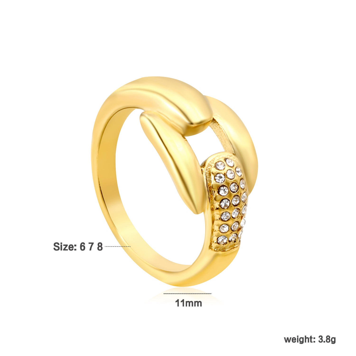 Damen Ring mit doppeltem Knoten-Design und elegantem Goldakzent Shop Nory