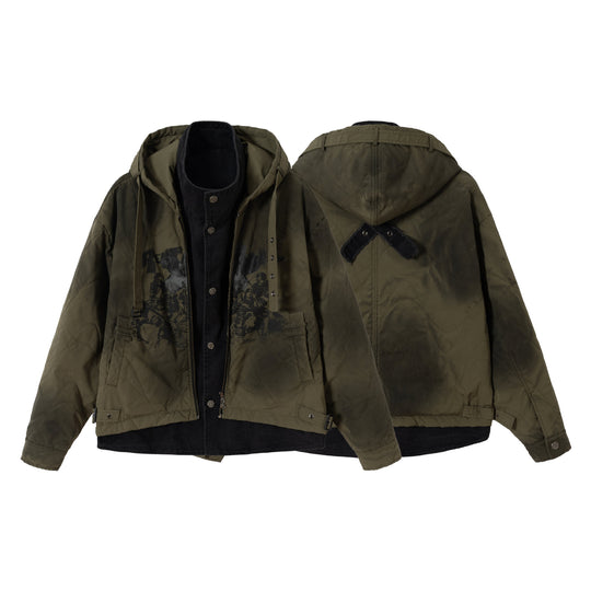Herren Kurzer Field-Parka mit modularer Innenlage, Kapuze und Cargo‑Taschen Shop Nory