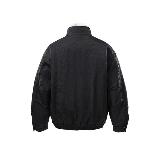 Herren Wattierte Bomberjacke mit hohem Teddykragen, verdecktem Reißverschluss und elastischem Saum Shop Nory
