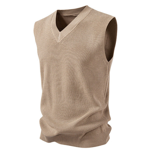 Herren ärmelloser Pullover im strukturierten Design