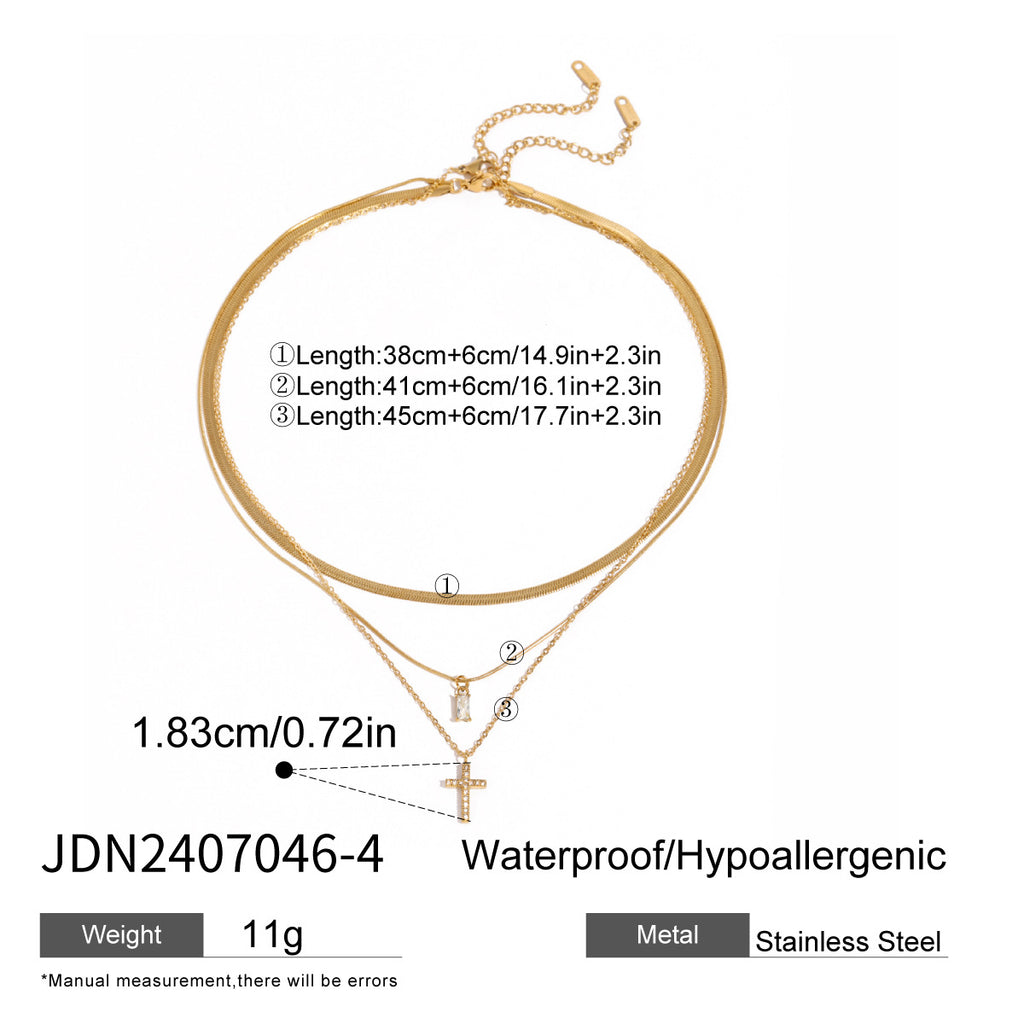 Damen Mehrlagige Halskette mit feinen goldenen Talismans und hypoallergenen Eigenschaften Shop Nory