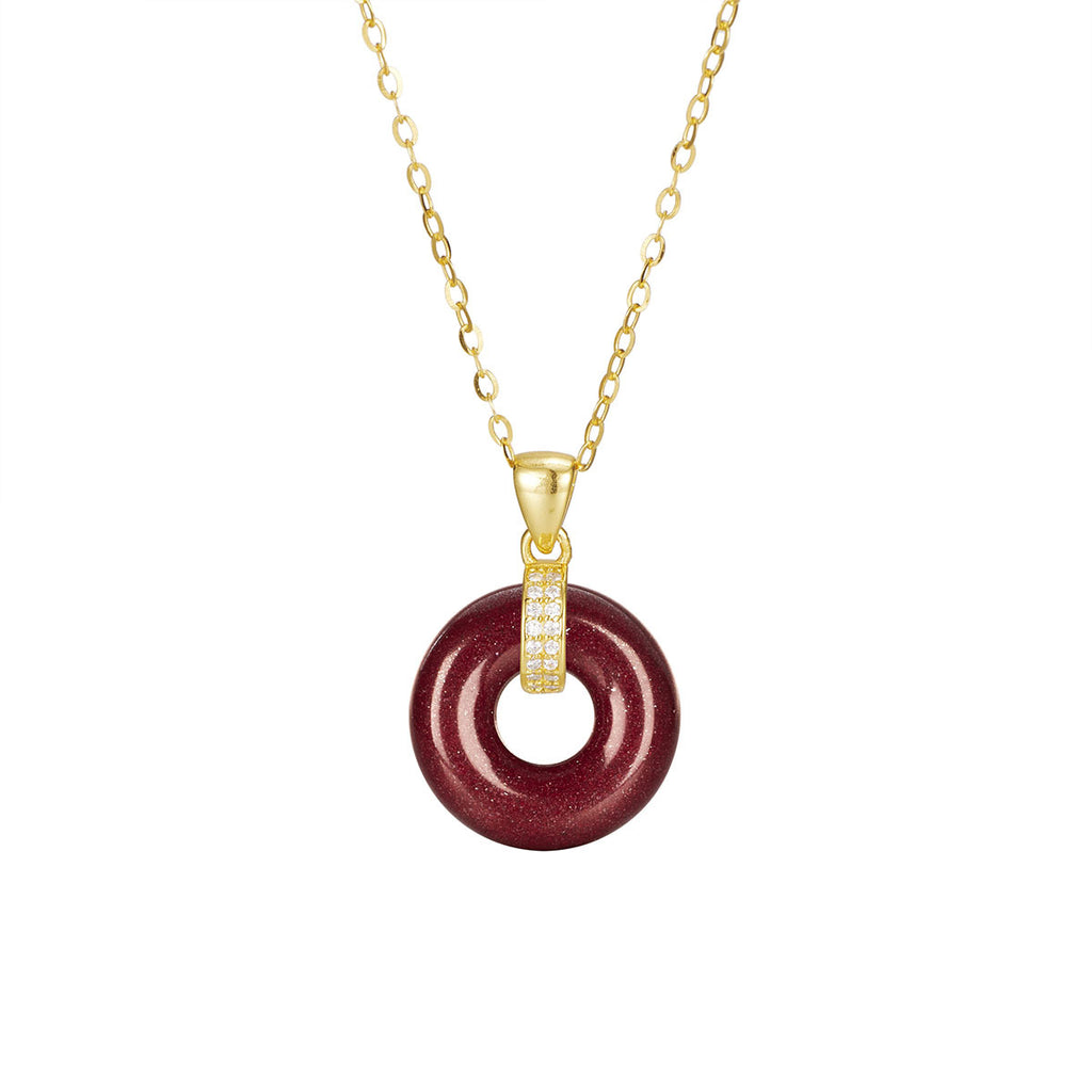 Damen Halskette mit stilvollem Anhänger aus Goldschimmer Shop Nory