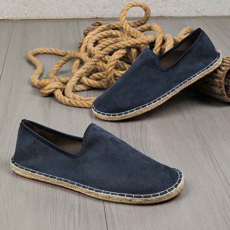 Herren Espadrilles aus Veloursleder mit geflochtener Juteborte und rutschfester Gummilaufsohle Shop Nory