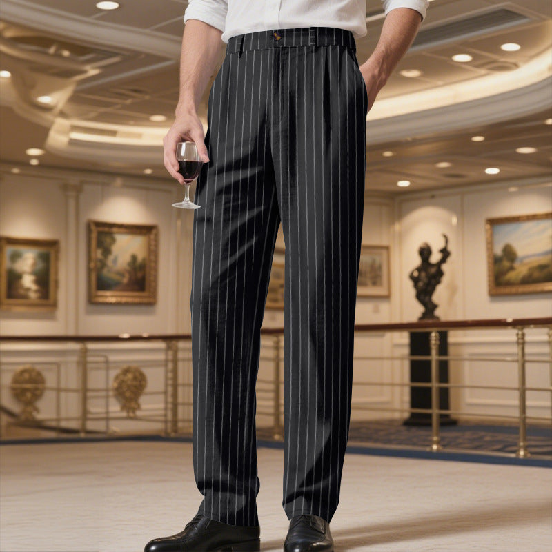 Herren elegante Streifenhose mit hohem Tragekomfort und stilvollem Design