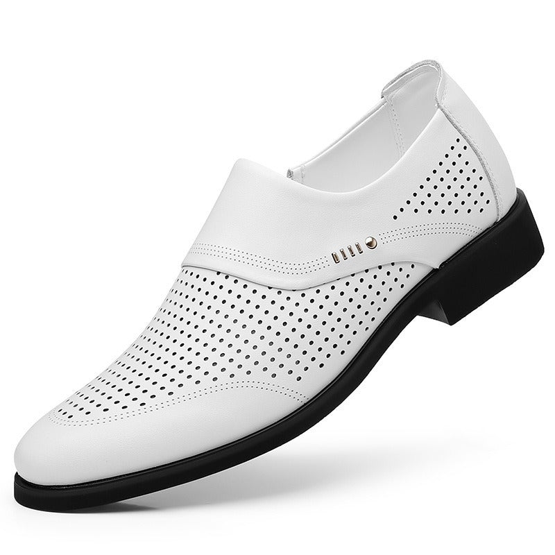 Herren Eleganter Slip-On Business-Halbschuh mit spitzer Zehenkappe und dezenter Perforation Shop Nory
