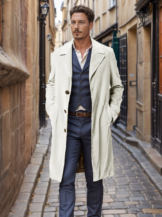 Herren eleganter Trenchcoat aus hochwertigem GewShopnorye mit praktischen Taschen