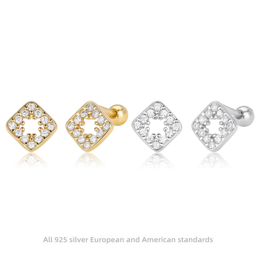 Damen Ohrstecker aus hochwertigem 925 Sterling Silber mit funkelnden Zirkon-Akzenten Shop Nory