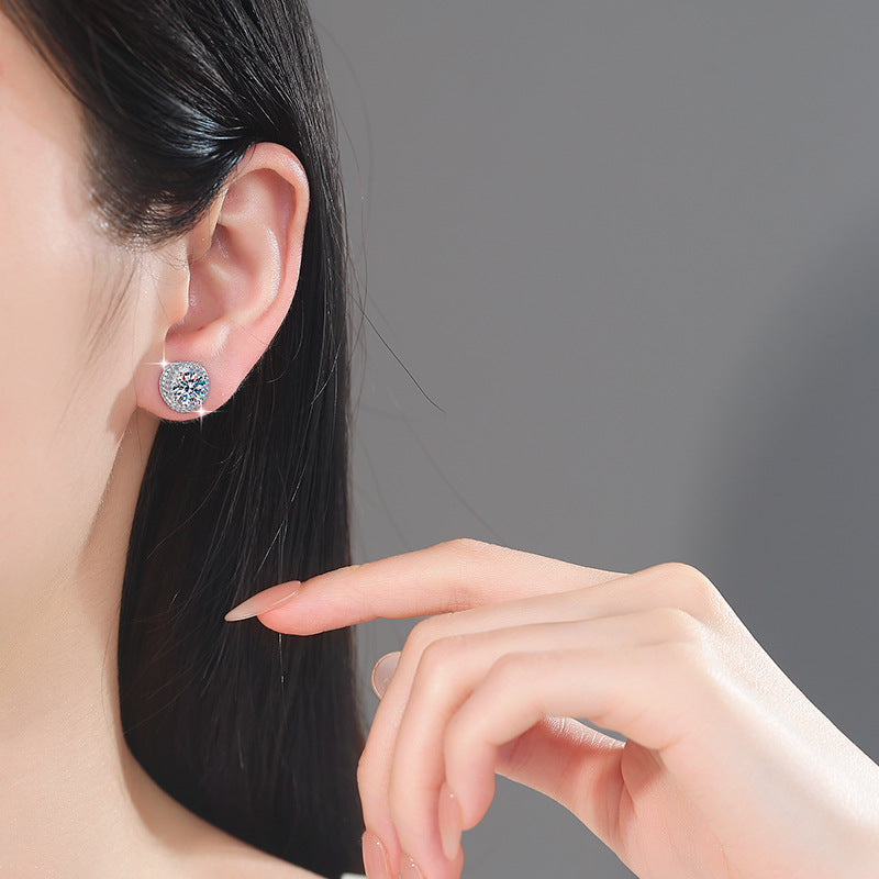 Damen Ohrringe mit exquisitem Kristallrahmen und funkelndem Zirkonia Shop Nory