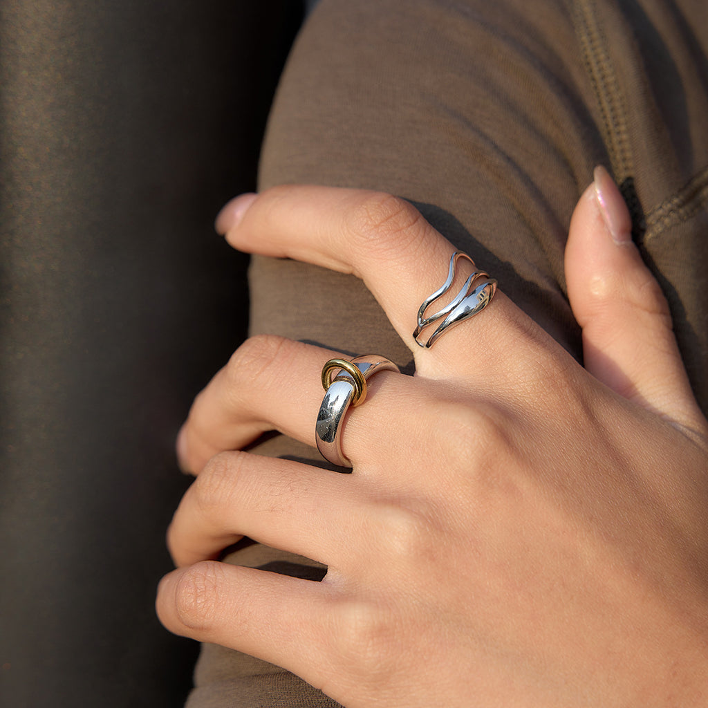 Damen Offenes Design-Ring aus hypoallergenem Edelstahl Shop Nory
