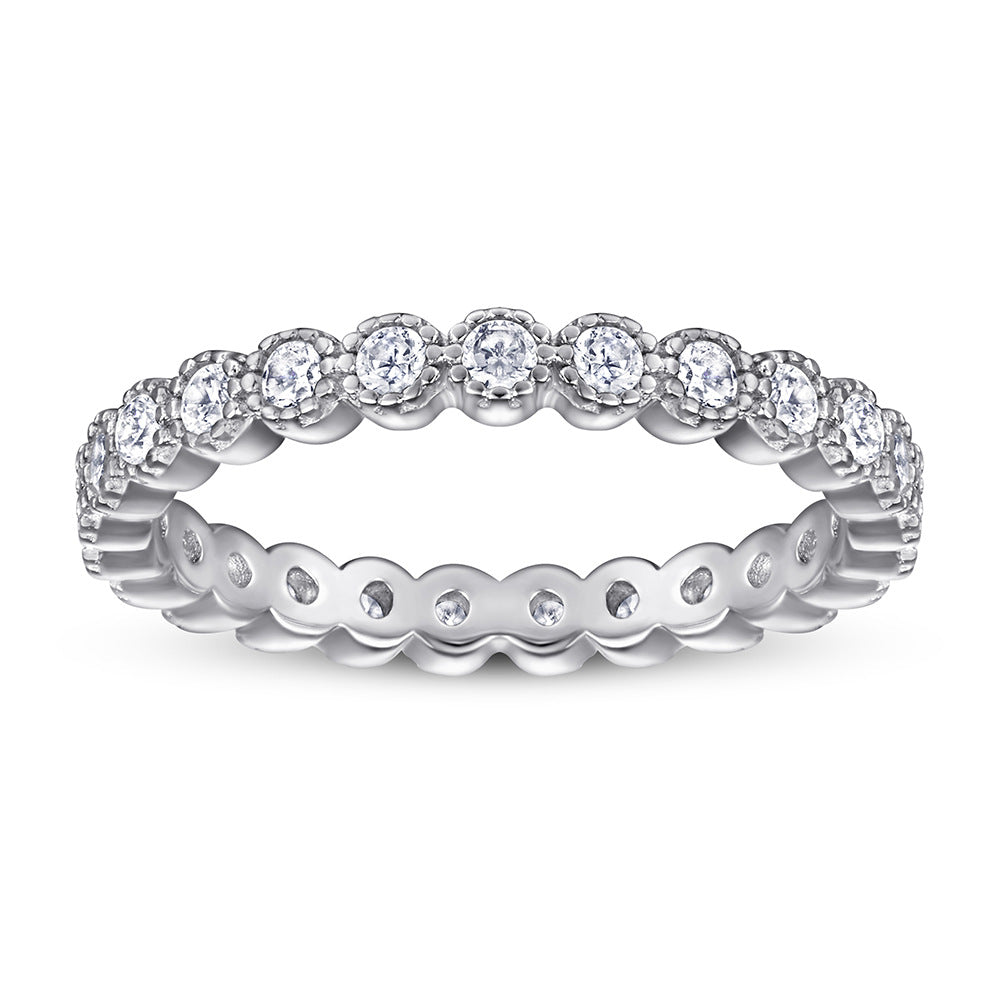 Damen Verlobungsring Set mit eingravierter Botschaft und funkelnden Zirkonia Shop Nory