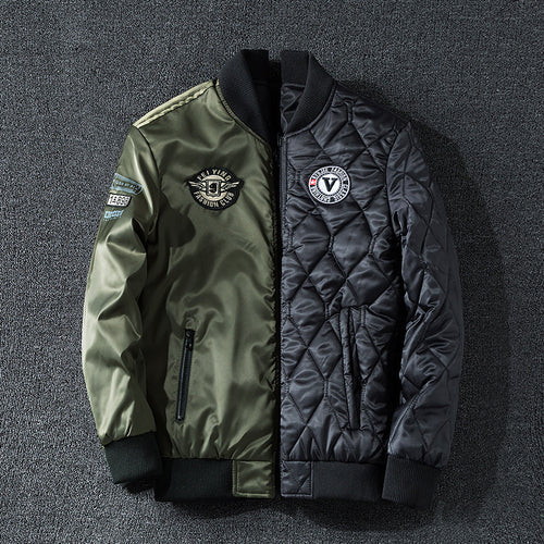 Herren Pilotenbomberjacke im Aviator-Look mit Badge-Applikationen, Ärmeltasche und gerippten Bündchen Shop Nory