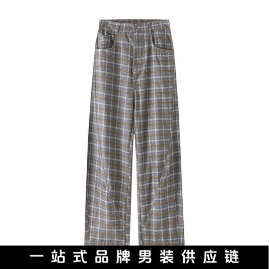 Damen Hochtaillierte weite karierte Culotte‑Hose mit Bügelfalte Shop Nory