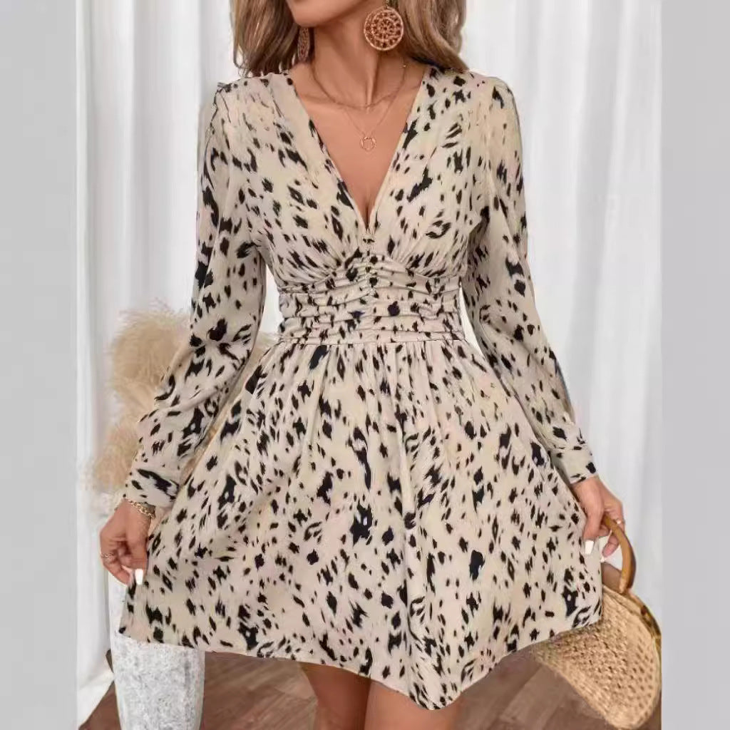 Damen Kurzarm Kleid